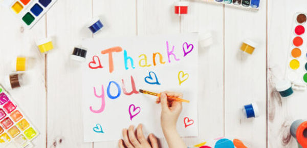 Thank you cards from children we've served