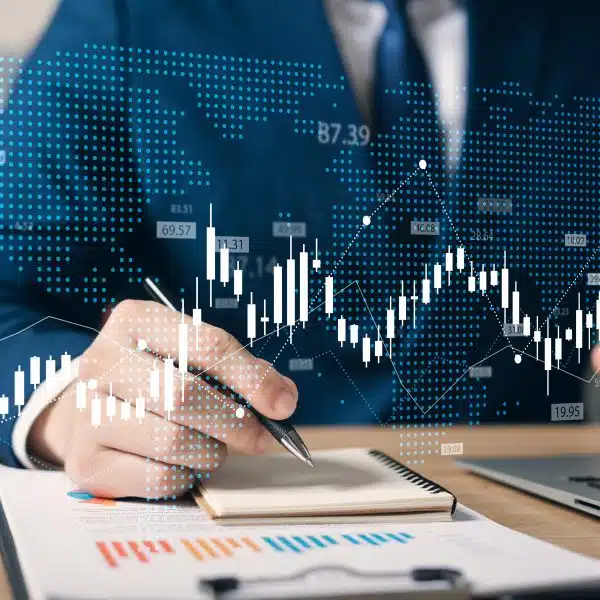 Analyst reviewing financial records for a forensic investigation