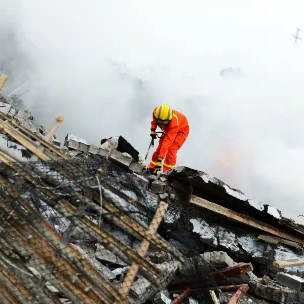 Search and rescue team at a catastrophic loss site