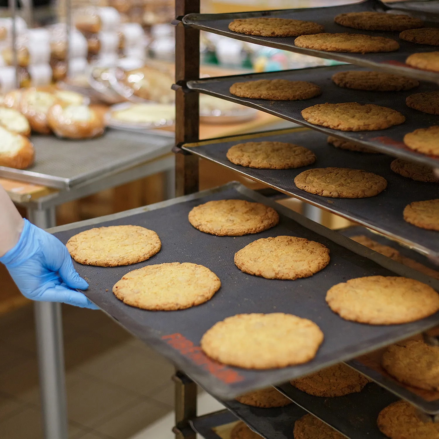 Commercial cookie baking