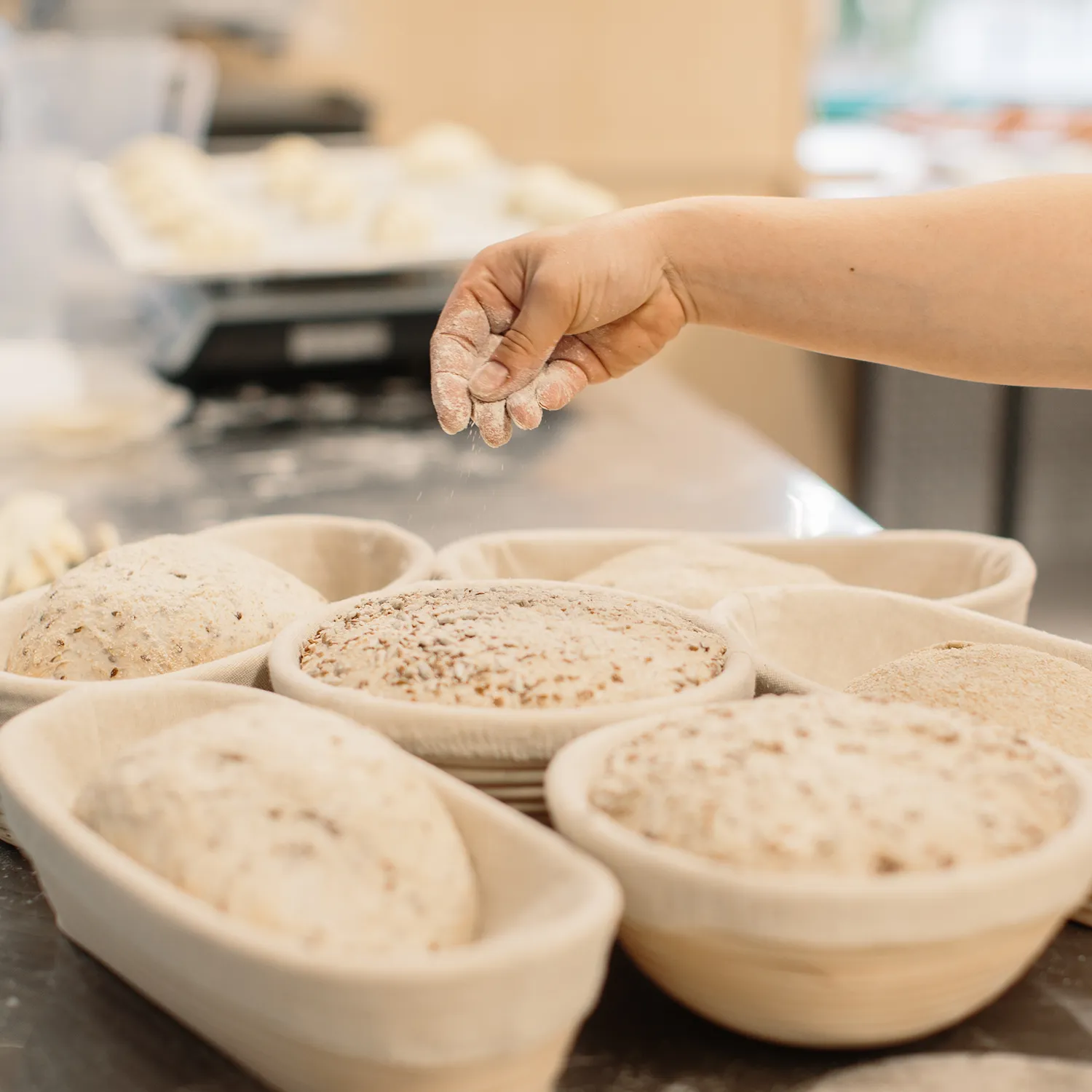 Flour in bowls