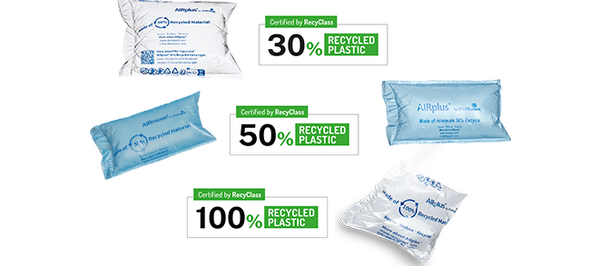 Verpakking gemaakt van gerecycled materiaal