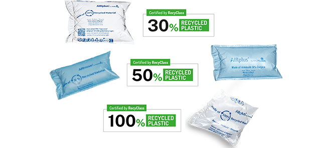 Verpakking gemaakt van gerecycled materiaal